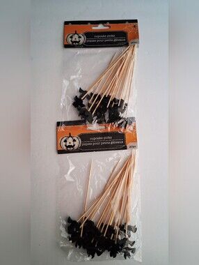 Halloween Bats Cupcake Picks Toppers Lot